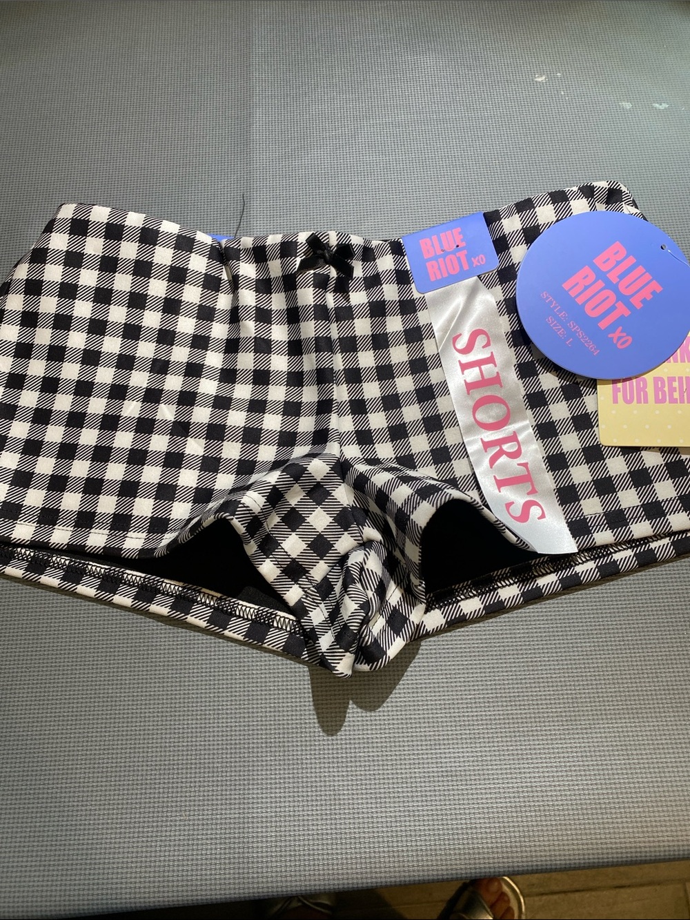 Black & White Gingham Bike Shorts
